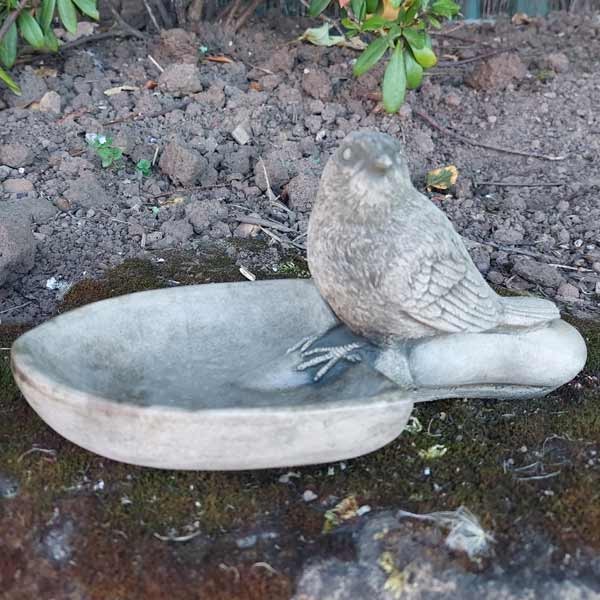 Bird on Trowel Stone Garden Ornament 13cm 2 Bird on Trowel Stone Garden Ornament 13cm - Image 2