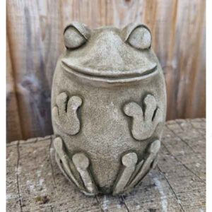 Round Frog Stone Garden Ornament 18cm