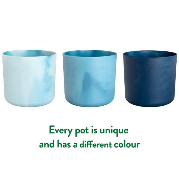 Elho The Ocean Collection Round Atlantic Blue 14cm Flower Pot 2 Elho The Ocean Collection Round Atlantic Blue 14cm Flower Pot - Image 2