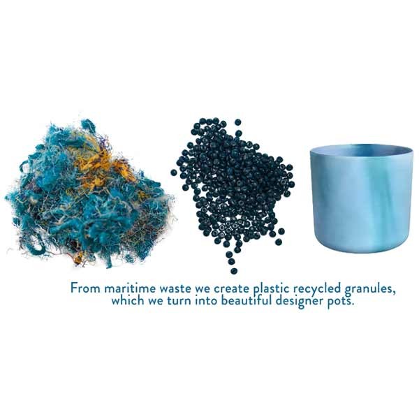 Elho The Ocean Collection Round Atlantic Blue 14cm Flower Pot 6 Elho The Ocean Collection Round Atlantic Blue 14cm Flower Pot - Image 6
