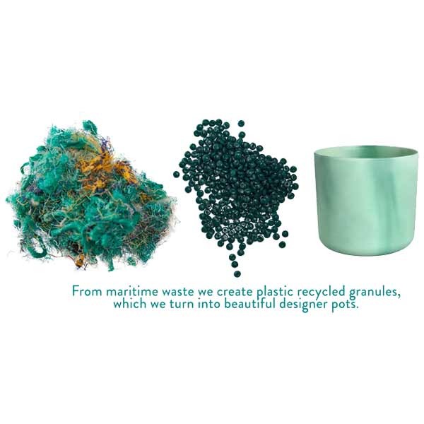 Elho The Ocean Collection Round Pacific Green 14cm Flower Pot 6 Elho The Ocean Collection Round Pacific Green 14cm Flower Pot - Image 6