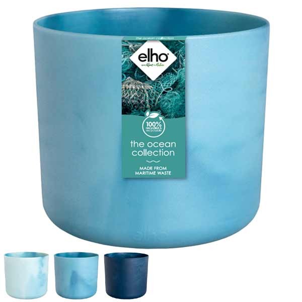 Elho The Ocean Collection Round Atlantic Blue 18cm Flower Pot 1 Elho The Ocean Collection Round Atlantic Blue 18cm Flower Pot