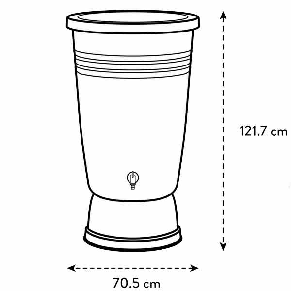 Elho Green Basics Rainbarrel Plus Living Black 200 Litres 4 Elho Green Basics Rainbarrel Plus Living Black 200 Litres - Image 4