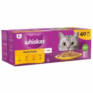 Whiskas Poultry Feasts in Jelly Adult 40x85g Wet Cat Food