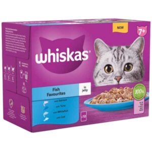 Whiskas Fish Favourites in Jelly Senior 12 x 85g Wet Cat Food