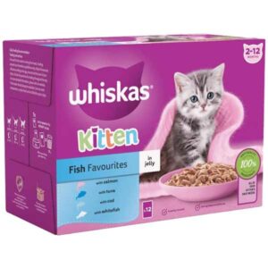 Whiskas Fish Favourites in Jelly Kitten 12 x 85g Wet Cat Food