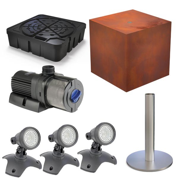 Oase Corten Steel Cube Complete Water Feature Kit 2 Oase Corten Steel Cube Complete Water Feature Kit - Image 2