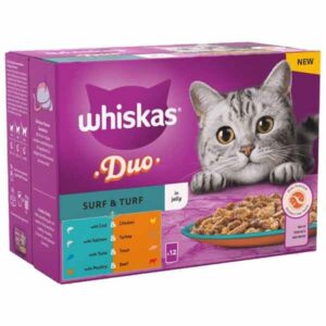 Whiskas Duo Surf & Turf in Jelly Adult 12 x 85g Wet Cat Food