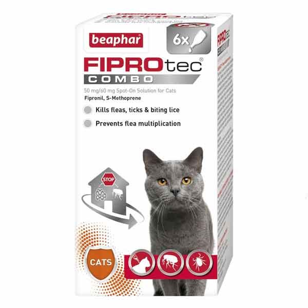 Beaphar FIPROtec Combo Flea & Tick Spot-on for Cats 6 Pack 1 Beaphar FIPROtec Combo Flea & Tick Spot-on for Cats 6 Pack