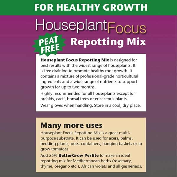 Growth Technology Houseplant Focus Repotting Mix Peat Free 25 Litres 2 Growth Technology Houseplant Focus Repotting Mix Peat Free 25 Litres - Image 2