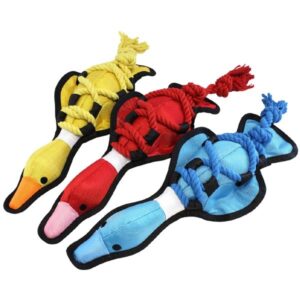 Mad About Pets Cross Ropes Duck Plush Dog Toy Assorted Colours