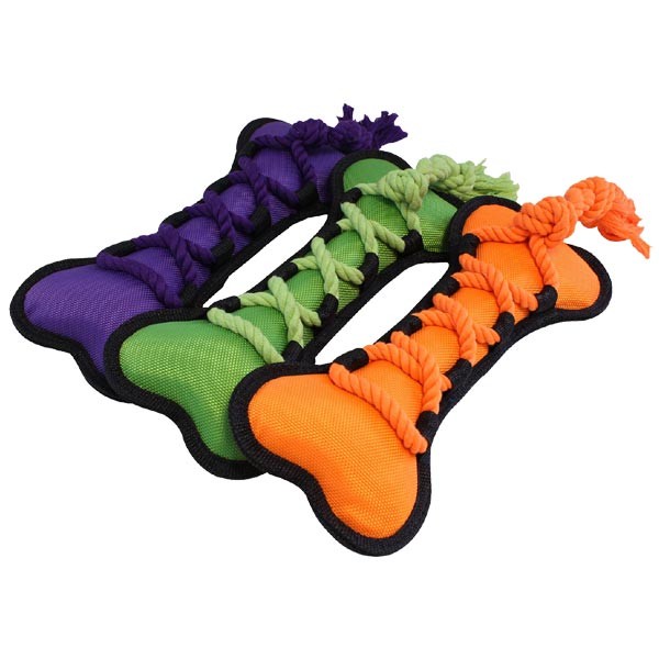 Mad About Pets Cross Ropes Bone Plush Dog Toy Assorted Colours