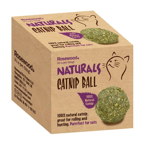 Rosewood Naturals Catnip Ball Single Cat Toy 1 Rosewood Naturals Catnip Ball Single Cat Toy