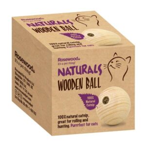 Rosewood Naturals Catnip Wooden Ball Cat Toy