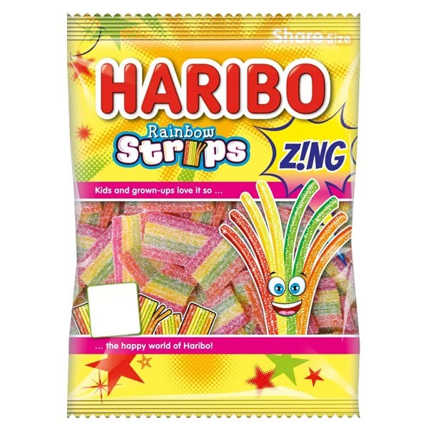 Haribo Rainbow Strips Z!NG 130g 1 Haribo Rainbow Strips Z!NG 130g