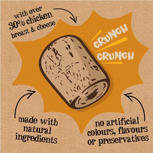Good Boy Crunchies Chicken & Cheese 54g Dog Treat 2 Good Boy Crunchies Chicken & Cheese 54g Dog Treat - Image 2
