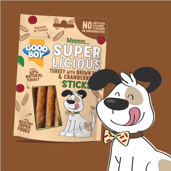 Good Boy Superlicious Turkey with Brown Rice & Cranberry Sticks 70g Dog Treat 5 Good Boy Superlicious Turkey with Brown Rice & Cranberry Sticks 70g Dog Treat - Image 5