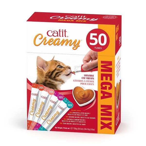 Catit Creamy Lickable Variety Multipack 50x10g Cat Treat 1 Catit Creamy Lickable Variety Multipack 50x10g Cat Treat