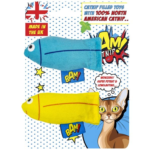 Bam! Catnip Tiddles 2 Pack Assorted Colours Cat Toy