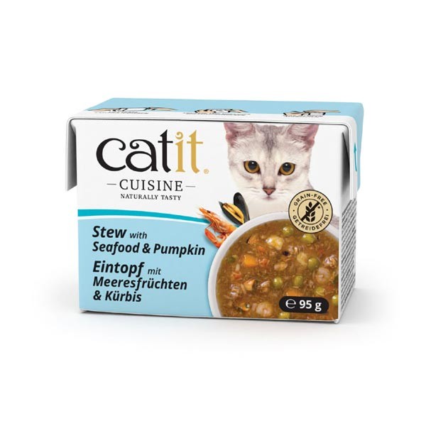 Catit Cuisine Stew with Seafood & Pumpkin 95g Wet Cat Food 1 Catit Cuisine Stew with Seafood & Pumpkin 95g Wet Cat Food