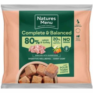 Natures Menu Complete & Balanced 80/20 Rabbit & Turkey Nuggets for Adult Dogs 1kg