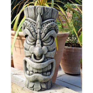 Ring Tiki Statue/Planter Stone Garden Ornament 51cm