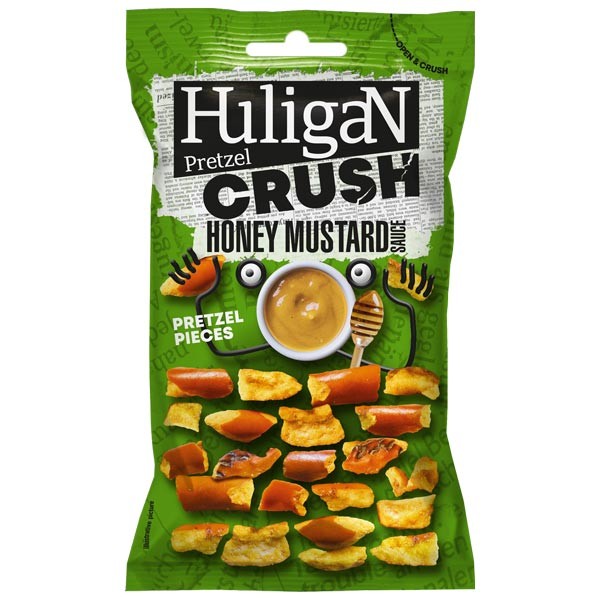 Huligan Honey Mustard Sauce Pretzel Pieces 65g 1 Huligan Honey Mustard Sauce Pretzel Pieces 65g