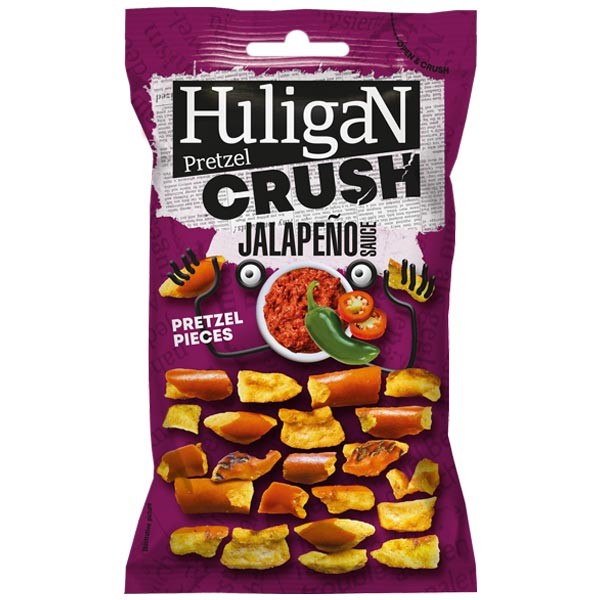 Huligan Jalapeno Sauce Pretzel Pieces 65g 1 Huligan Jalapeno Sauce Pretzel Pieces 65g