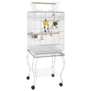 Liberta Cages Gama Top Opening Small Parrot Cage White with Stand