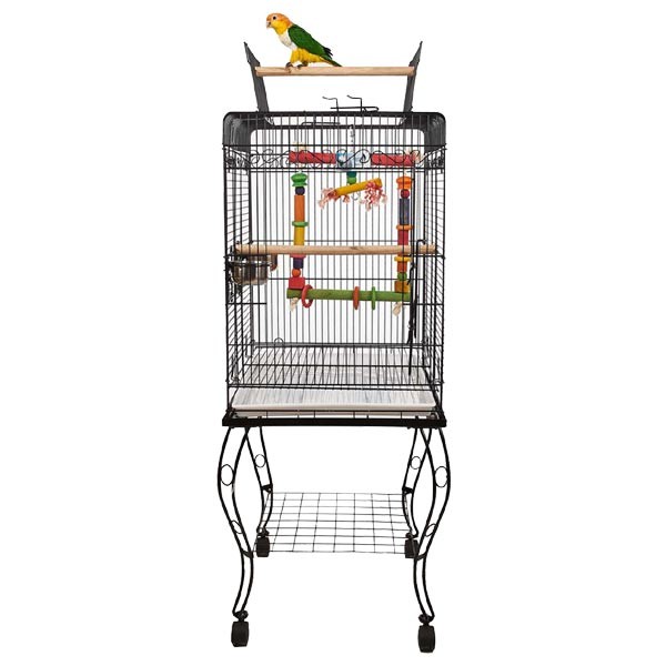 Liberta Cages Gama Top Opening Small Parrot Cage Black with Stand 1 Liberta Cages Gama Top Opening Small Parrot Cage Black with Stand
