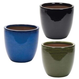 Cambridge Egg Glazed Planter Assorted Colours 26cm