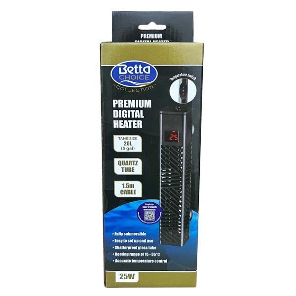 Betta Choice Digital Aquarium Heater 25w 1 Betta Choice Digital Aquarium Heater 25w