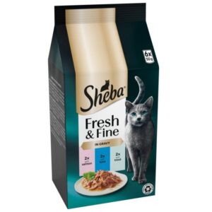 Sheba Fresh & Fine Salmon & Tuna in Gravy Adult 6x50g Wet Cat Food