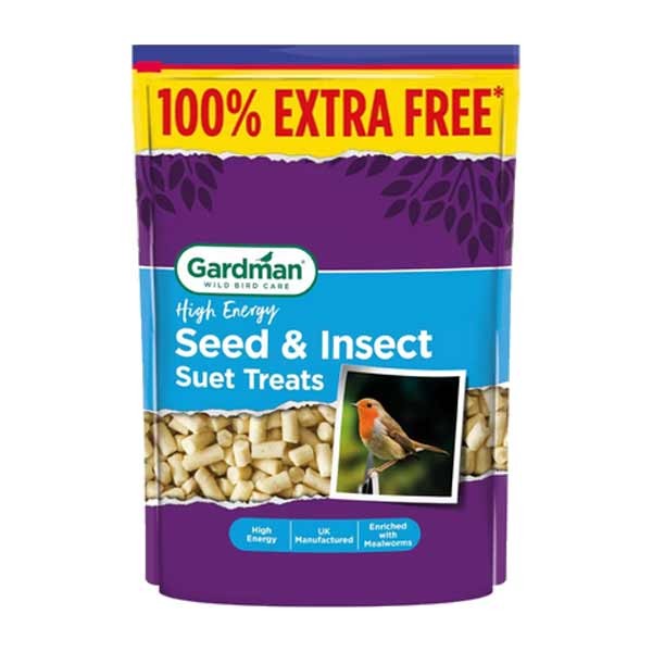Gardman Wild Bird Care Seed & Mealworm Suet Treats 500g + 500g Free 1 Gardman Wild Bird Care Seed & Mealworm Suet Treats 500g + 500g Free