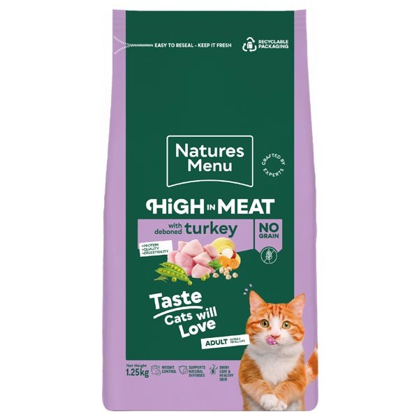 Natures Menu Cat High In Meat No Grain Turkey 1.25Kg 1 Natures Menu Cat High In Meat No Grain Turkey 1.25Kg