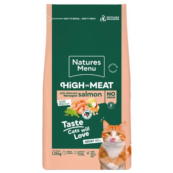 Natures Menu Cat High In Meat No Grain Salmon 1.25Kg 1 Natures Menu Cat High In Meat No Grain Salmon 1.25Kg