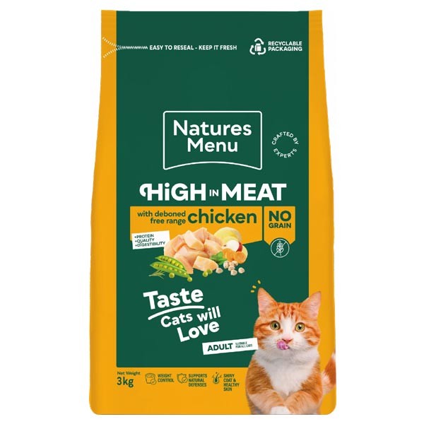 Natures Menu Cat High In Meat No Grain Chicken 3Kg 1 Natures Menu Cat High In Meat No Grain Chicken 3Kg