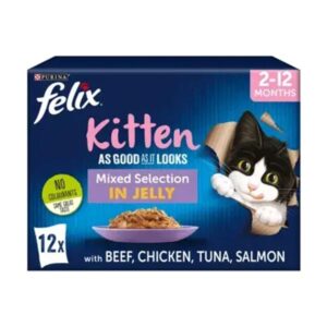 Felix As Good As It Looks Kitten Mixed Selection in Jelly Wet Cat Food 12 x 85g