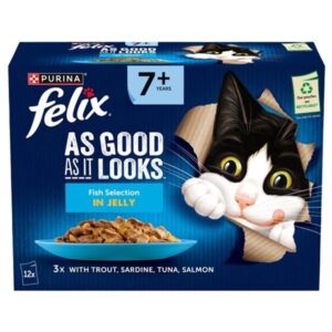 Felix As Good As it Looks Senior 7+ Fish in Jelly Wet Cat Food 12 x 85g