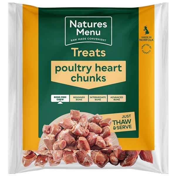 Natures Menu Raw Poultry Heart Chunks 1 Natures Menu Raw Poultry Heart Chunks