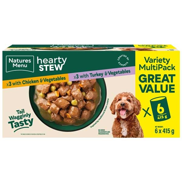 Natures Menu Hearty Stews Chicken & Turkey Multipack 6x415g 1 Natures Menu Hearty Stews Chicken & Turkey Multipack 6x415g