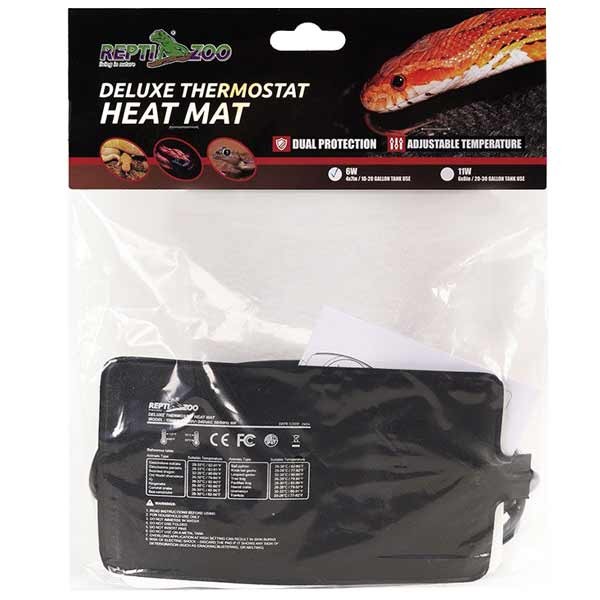 Repti Zoo Deluxe Thermostat Heat Mat 6w - 100x178mm 1 Repti Zoo Deluxe Thermostat Heat Mat 6w - 100x178mm