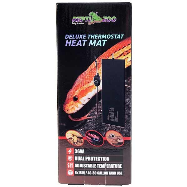 Repti Zoo Deluxe Thermostat Heat Mat 36w - 200 x 450mm 1 Repti Zoo Deluxe Thermostat Heat Mat 36w - 200 x 450mm