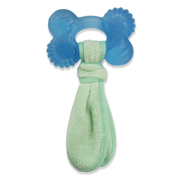 Nylabone Puppy Freezer Bone with Washcloth Peanut Butter Medium 2 Nylabone Puppy Freezer Bone with Washcloth Peanut Butter Medium - Image 2