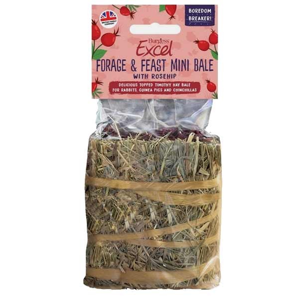 Burgess Excel Forage & Feast Hay Bale Rosehip 100g 1 Burgess Excel Forage & Feast Hay Bale Rosehip 100g