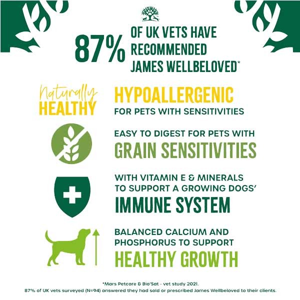 James Wellbeloved Turkey & Rice Puppy 2kg Dry Dog Food 4 James Wellbeloved Turkey & Rice Puppy 2kg Dry Dog Food - Image 4