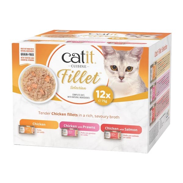 Catit Chicken Fillet Variety Pack 12x75g 1 Catit Chicken Fillet Variety Pack 12x75g