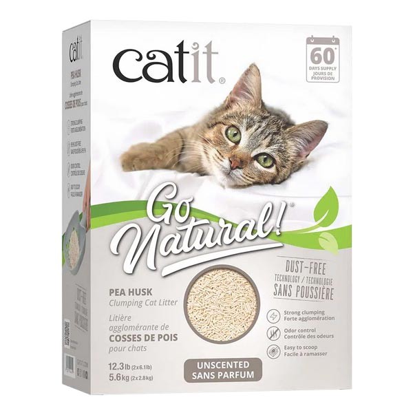 Catit Go Natural! Unsented Pea Husk Litter 5.6kg 1 Catit Go Natural! Unsented Pea Husk Litter 5.6kg