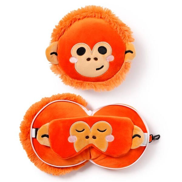 Relaxeazzz Adoramals Orangutan Plush Travel Pillow & Eye Mask 1 Relaxeazzz Adoramals Orangutan Plush Travel Pillow & Eye Mask