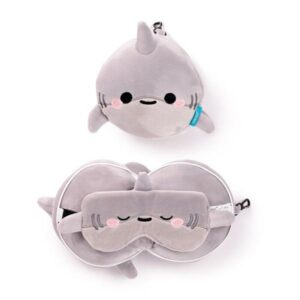 Relaxeazzz Adoramals Shark Plush Travel Pillow & Eye Mask